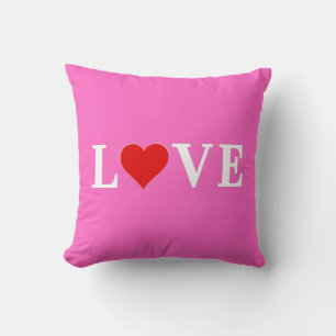 Pink LOVE Romantic Elegant Throw Pillow