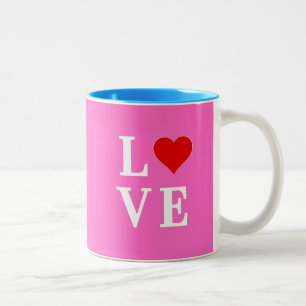 Pink Love Romantic Elegant  Two-Tone Coffee Mug