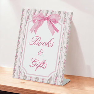 Pink Love Shack Vintage Coquette Books and Gifts Pedestal Sign
