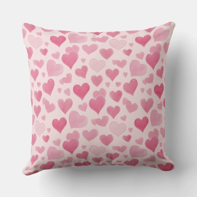 Pink Love Throw Pillow (Back)