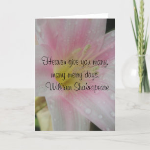 Pink Love Wedding Shakespeare Quote Holiday Card