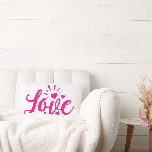 Pink love word lumbar pillow (Couch)