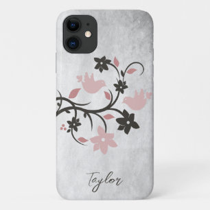 Pink Lovebirds Personalized Case-Mate iPhone Case