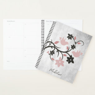 Pink Lovebirds Personalized Planner