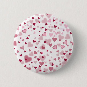 Pink Lovely Hearts Pattern 2 Inch Round Button