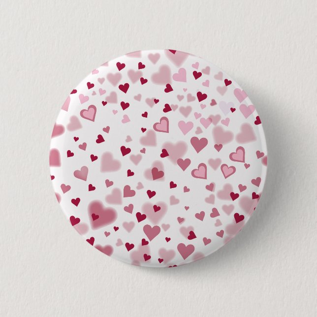  Pink Lovely Hearts Pattern  2 Inch Round Button (Front)