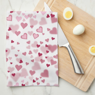  Pink Lovely Hearts Pattern  Kitchen Towel