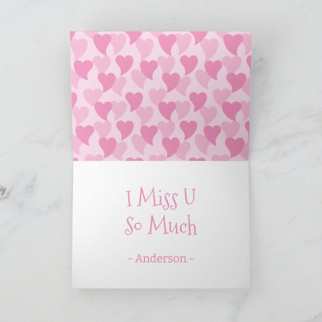 Pink Lovely Hearts Seamless Pattern Card (Inside)