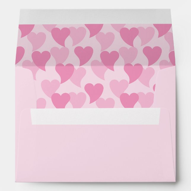 Pink Lovely Hearts Seamless Pattern Envelope (Back (Bottom))