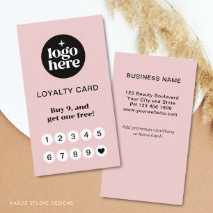Pink Loyalty Card Business Reward Punch Card