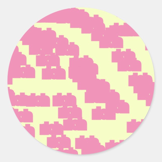 pink lucky 888 classic round sticker (Front)