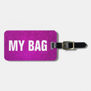 Pink luggage tag for women   Personalizable design
