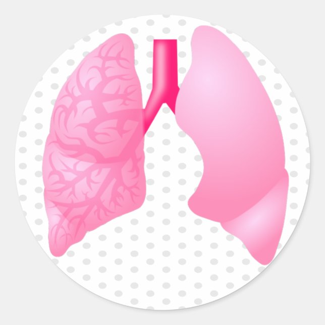 Pink Lungs; asthma alert Classic Round Sticker (Front)