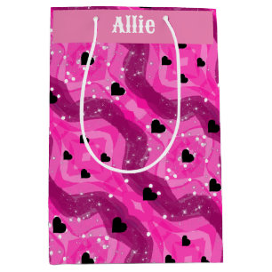 pink luxe romantic heart medium gift bag
