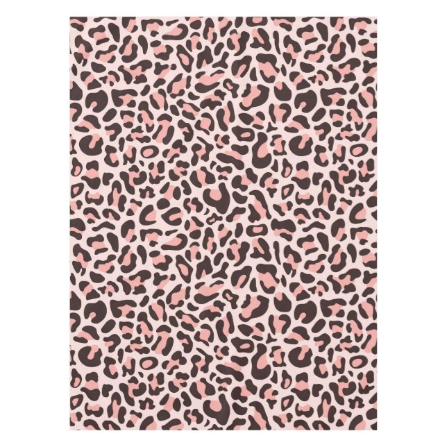 Pink Luxury Leopard Print Tablecloth (Front)