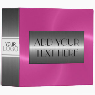 Pink Luxury Stainless Metallic Metal Look Binder