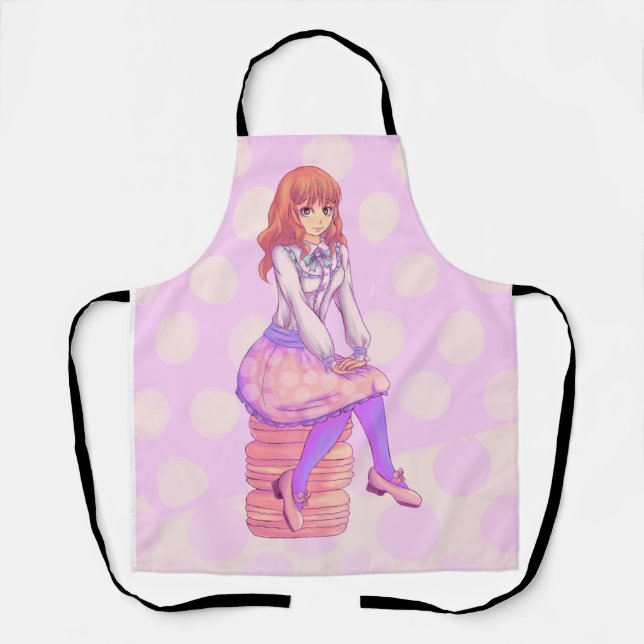 Pink Macaron Girl Apron (Front)