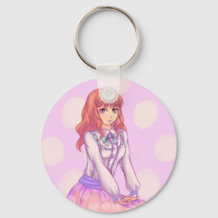 Pink Macaron Girl Keychain