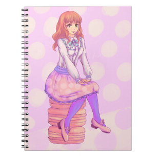 Pink Macaron Girl Notebook