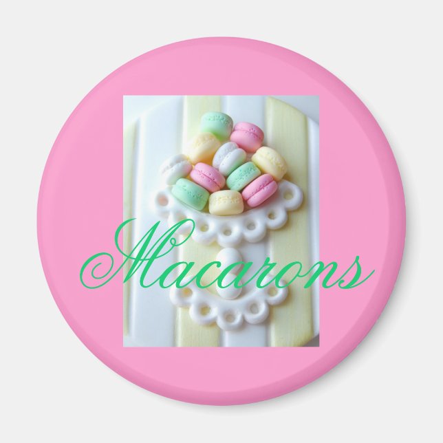 Pink Macarons Fridge Magnet (Front)