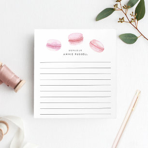 Pink Macarons   Personalized Lined Notepad