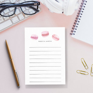 Pink Macarons Personalized Lined Post-it Notes