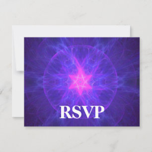 Pink Magen David Bar/Bat Mitzvah RSVP Card