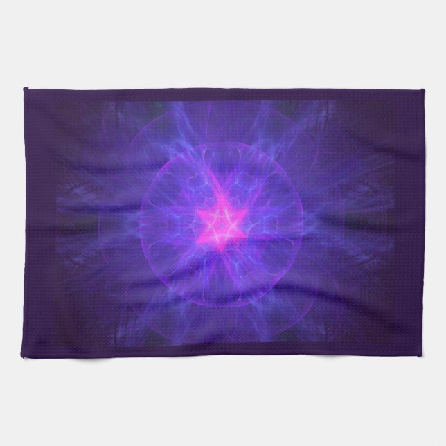 Pink Magen David Kitchen Towel (Horizontal)