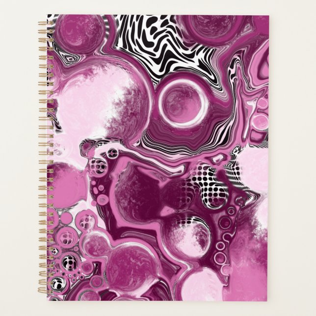 Pink, Magenta et Black Fluid Art Pour Peinture (Devant)