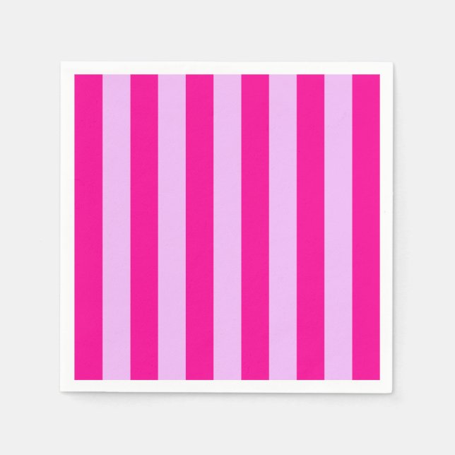 Pink & Magenta Stripe Pattern Napkin (Front)
