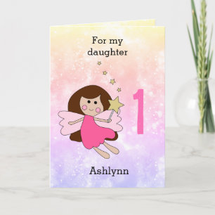 Pink Magic Fairy 1er Anniversaire Carte