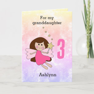 Pink Magic Fairy 3e carte d'anniversaire