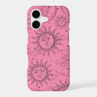 Pink Magic Vintage Celestial Sun Moon Stars