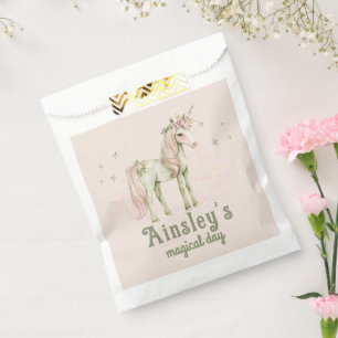 Pink Magical Unicorn Personalized Birthday Favour Bag