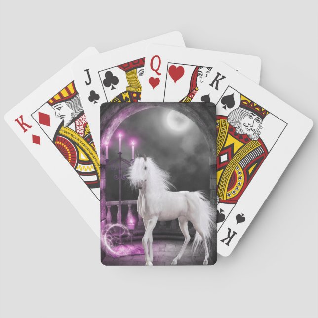 Pink Magical Unicorn Playing Cards (Back)