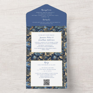 Pink Magnolia Blossom  All In One Invitation