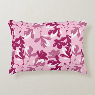 Pink magnolia botanical Print Accent Pillow