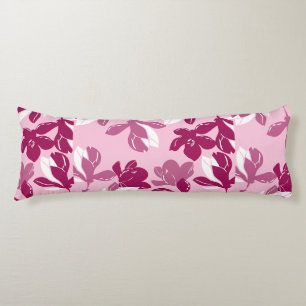 Pink magnolia botanical Print Body Pillow