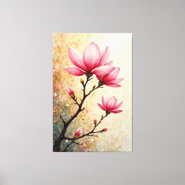 Pink Magnolia Canvas Print (Front)
