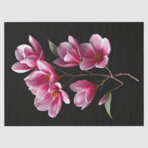 Pink Magnolia Flowers Tissue Paper