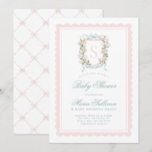 Pink Magnolia Monogram Baby in Bloom Shower