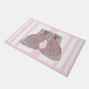 Pink Magnolia Staffordshire Dogs Roses Doormat