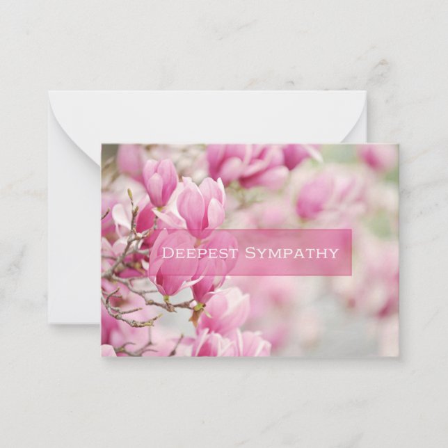 Pink Magnolia Sympathy Enclosure Card (Front)