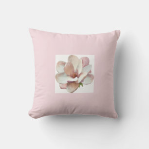Pink magnolia throw pillow