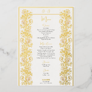 Pink Magnolia Wedding Menu Card