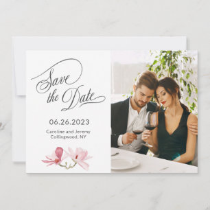 Pink Magnolias Photo Save the Date