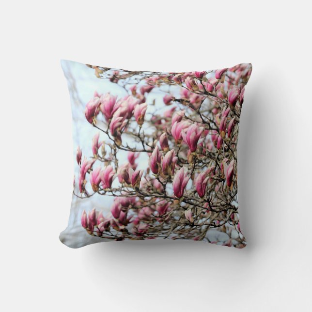 Pink magnolias pillow (Front)