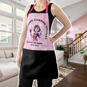 Pink Maid Janitorial Lady House Cleaning Service Apron