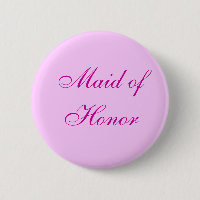 Pink Maid of Honour Button