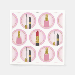 Pink Makeup Cosmetics Pattern Cosmetology Napkin